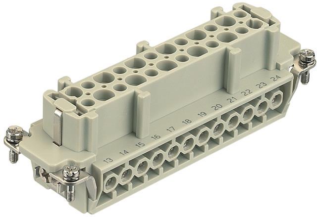 HARTING-09360242701 矩形连接器 Conn Rectangular F 24 POS Screw ST Panel Mount Han® Ex