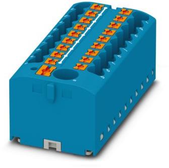 PHOENIX CONTACT-3273506 Connector Terminal Blocks Conn Distribution Terminal Block 19 POS Spring Clamp Adhesive/DIN Rail 24A