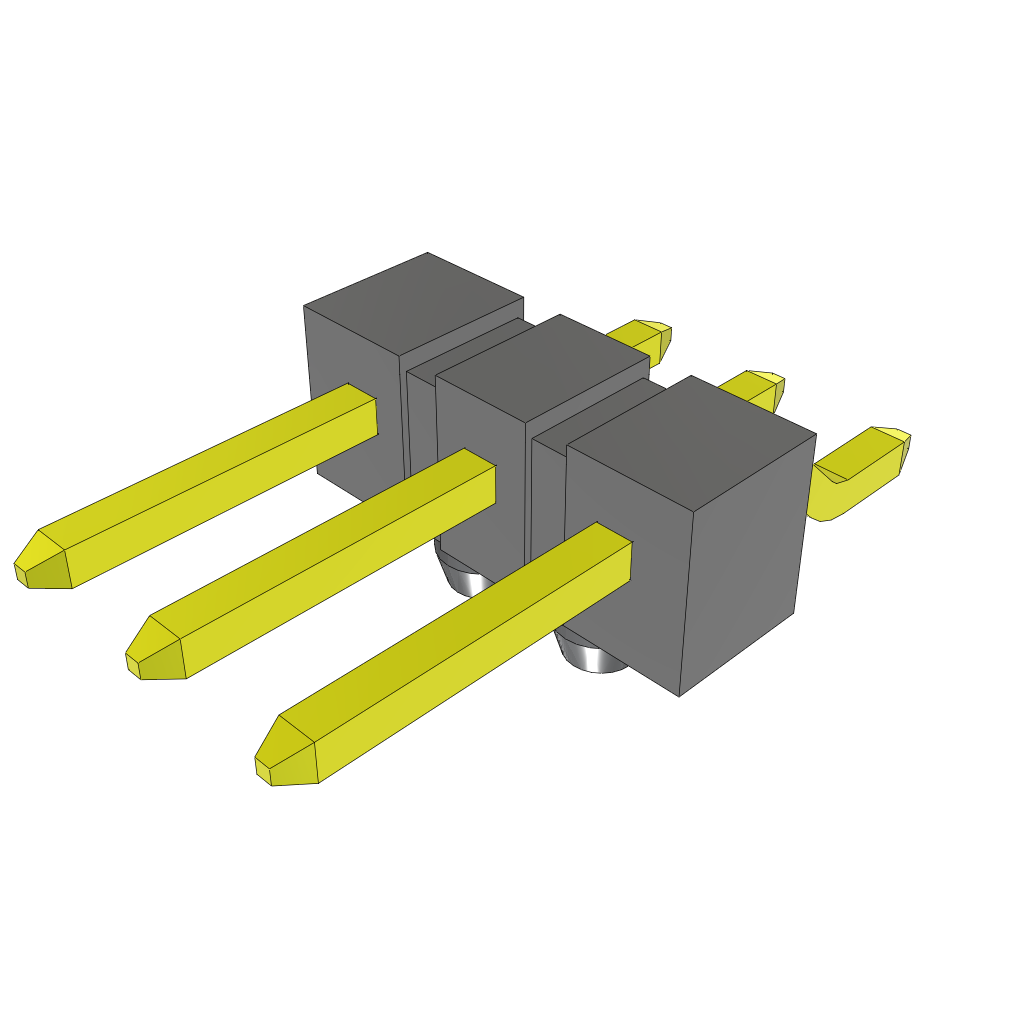 Samtec-TSM-103-01-L-SH-A Piastre connettori e prese PCB Conn Unshrouded Header HDR 3 POS 2.54mm Solder RA Side Entry SMD Tube