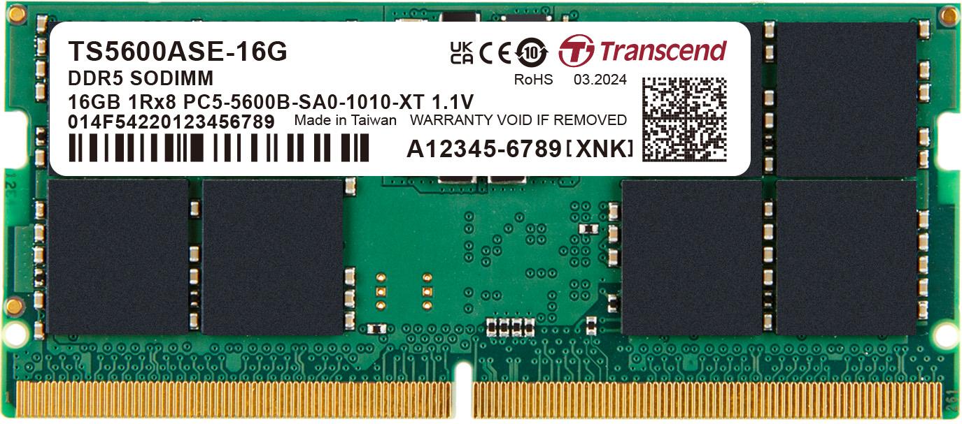 Transcend Information-TS5600ASE-16G Memory Modules DRAM Module DDR5 SDRAM 16Gbyte 262SODIMM Bulk