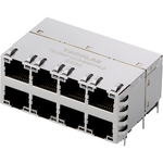 Conn RJ-45 (8)F 64 POS 1.27mm Solder RA Thru-Hole 144 Terminal 8 Port