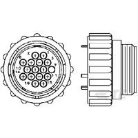 TE Connectivity-206037-4 Steckverbinder, rund Conn Circular SKT 16 POS ST Panel Mount 16 Terminal 1 Port Bag