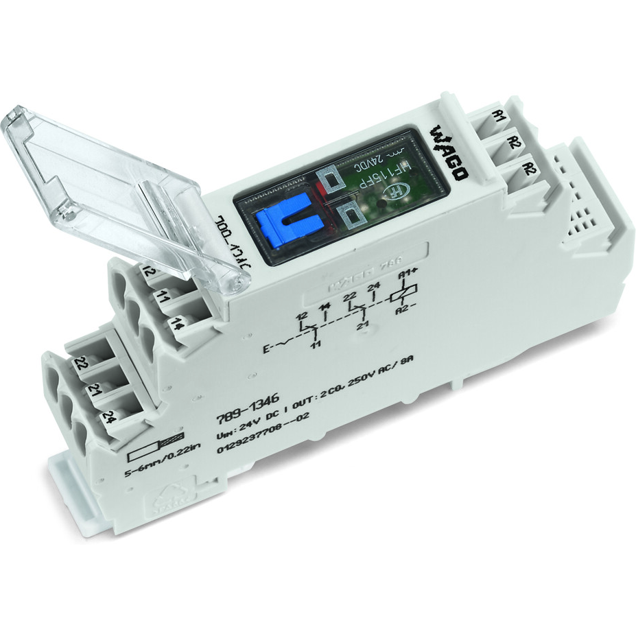 WAGO-789-1346 Relevadores Otros Electromechanical Relay 24VDC DIN-Rail Relay Module