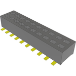 Conn Socket Strip SKT 20 POS 1.27mm Solder ST Bottom Entry SMD TIGER CLAW™ T/R