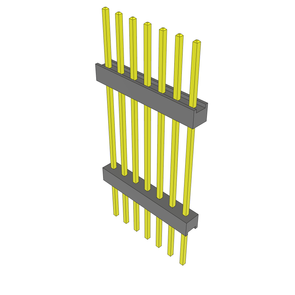 Samtec-ZW-07-14-T-S-810-310 Connector Headers and PCB Receptacles Conn Board Stacker HDR 7 POS 2.54mm Solder ST Top Entry Thru-Hole Bulk