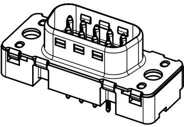 HARTING-09651295700 Steckverbinder, D-Sub D-Sub male straight 9-pole high temp connector with hole