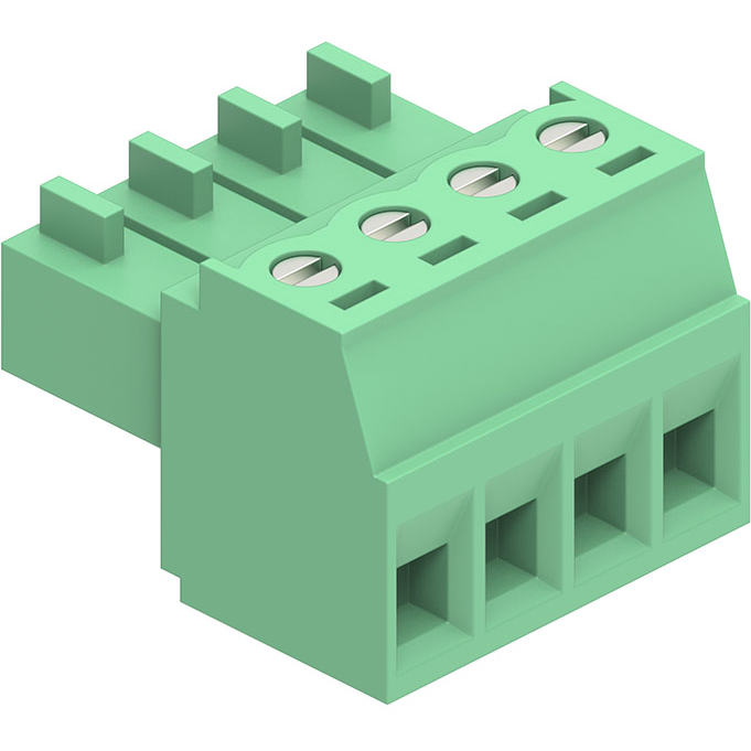 Molex-39500-5004 Steckverbinder, Klemmenblöcke Conn Eurostyle Block F 4 POS 3.5mm Screw RA Cable Mount 8A/Contact Eurostyle™