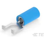 Flanged Spade Tongue Terminal 14-16AWG Copper Blue 19.02mm Tin T/R