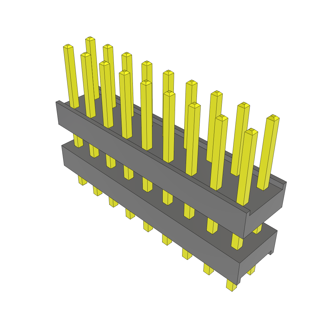 Samtec-ZW-09-15-G-D-300-100 连接器插头及 PCB 插座 Conn Board Stacker HDR 18 POS 2.54mm Solder ST Top Entry Thru-Hole Bulk