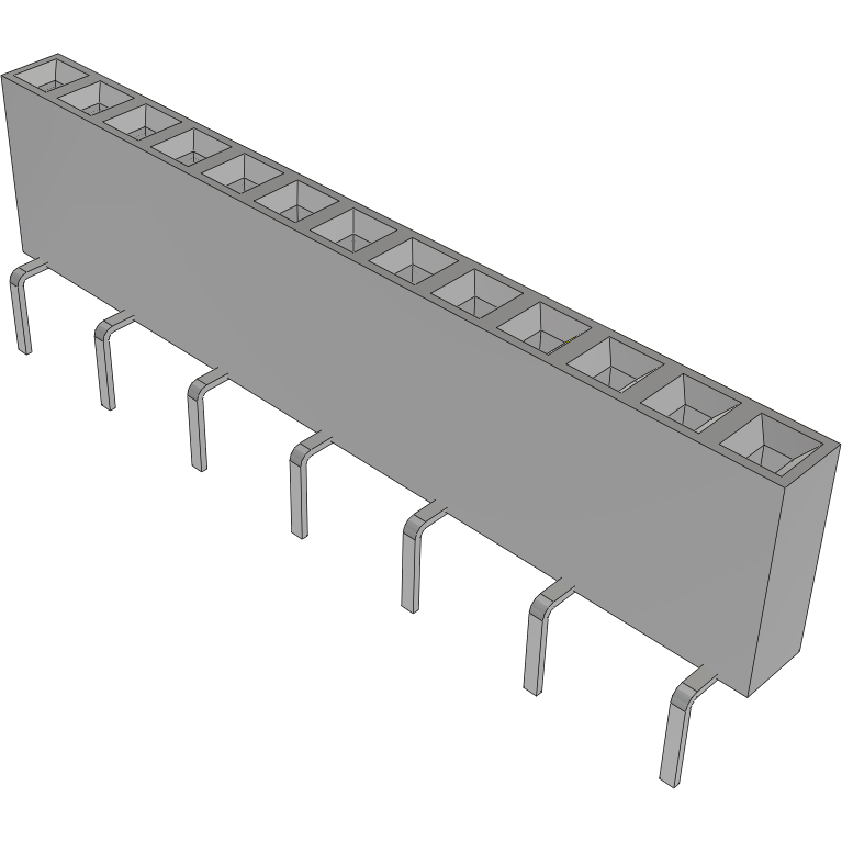 Samtec-BCS-113-L-S-PE Cabezales del conector y receptáculos PCB Conn Socket Strip SKT 13 POS 2.54mm Solder ST Top Entry Thru-Hole TIGER CLAW™ Tube
