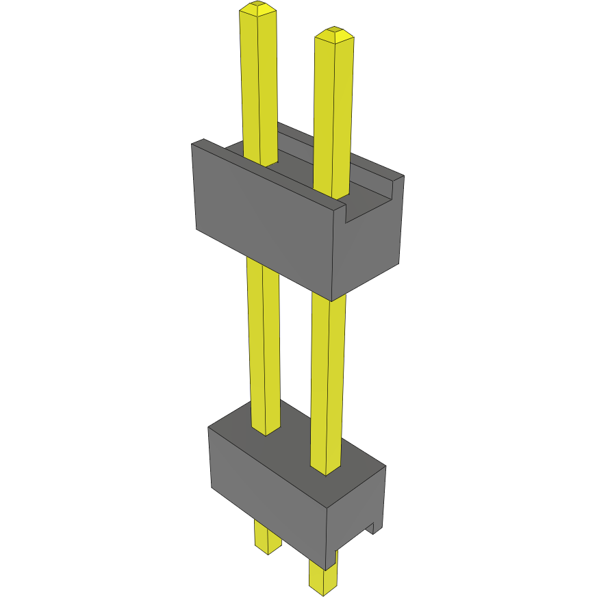 Samtec-DW-02-09-T-S-475 Connector Headers and PCB Receptacles Conn Board Stacker HDR 2 POS 2.54mm Solder ST Top Entry Thru-Hole Bulk