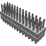 Conn Board Stacker HDR 39 POS 2mm Solder ST Top Entry Thru-Hole Bulk