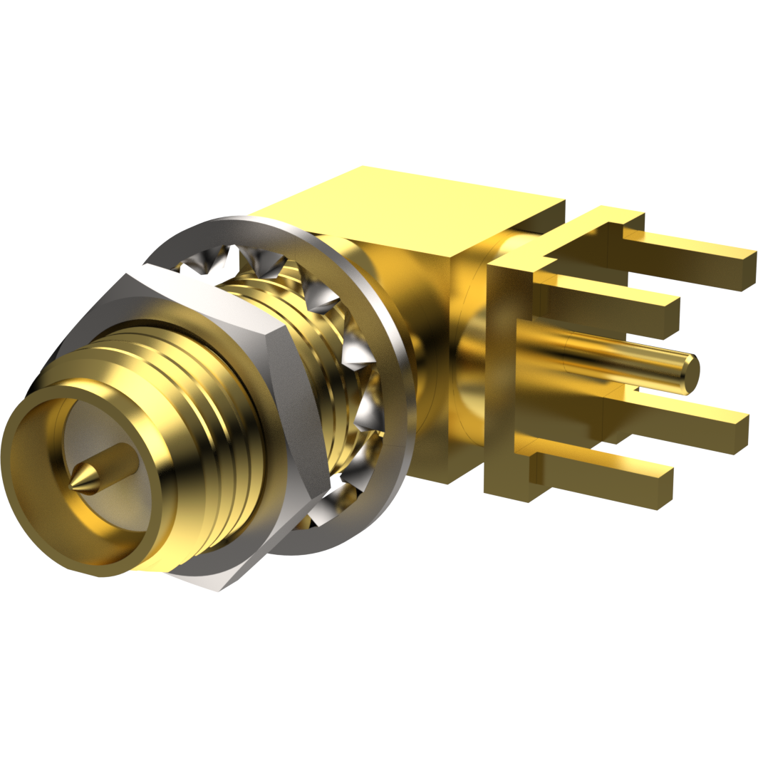 taoglas-PCB.114SMAFRPRAJ.A RF-Steckverbinder Conn SMA 0Hz to 18GHz 50Ohm Solder RA Thru-Hole F Gold