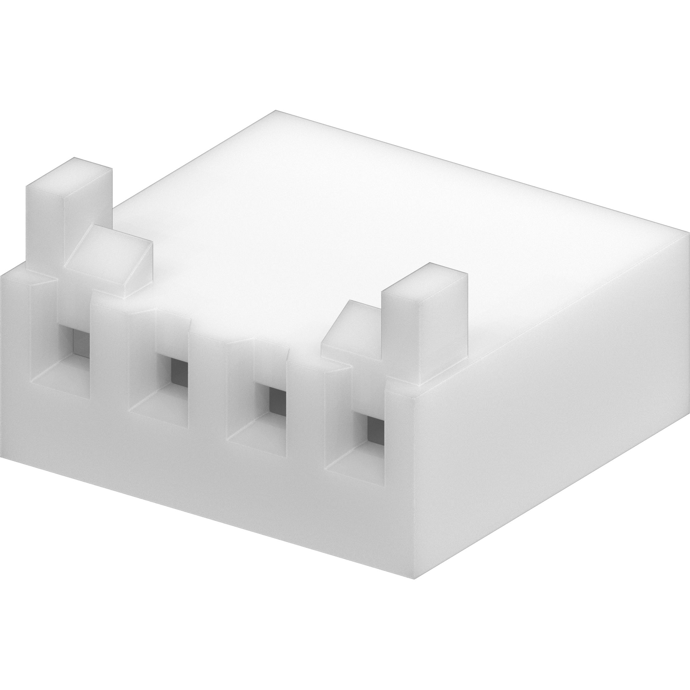 Molex-09508043 Connector Discrete Wire Housing Conn Housing RCP 4 POS 3.96mm Crimp ST Cable Mount Natural KK® Bag