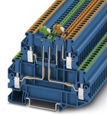 PHOENIX CONTACT-3044671 Steckverbinder, Klemmenblöcke Conn Knife Disconnect Terminal Block 4 POS Screw T DIN Rail 16A