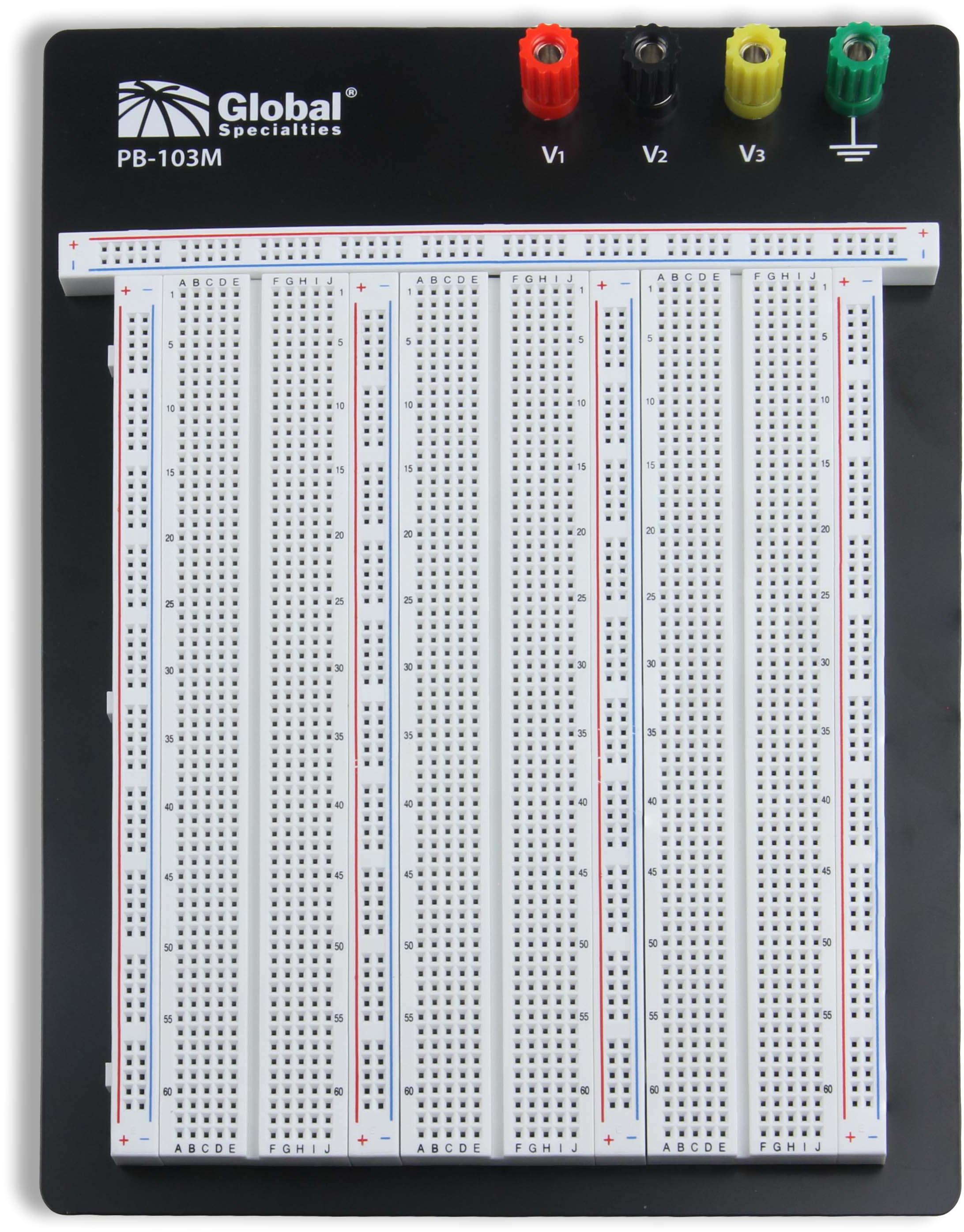 Global Specialties-PB-103M null 2390 Tie-Point, Externally powered Solderless Breadboard