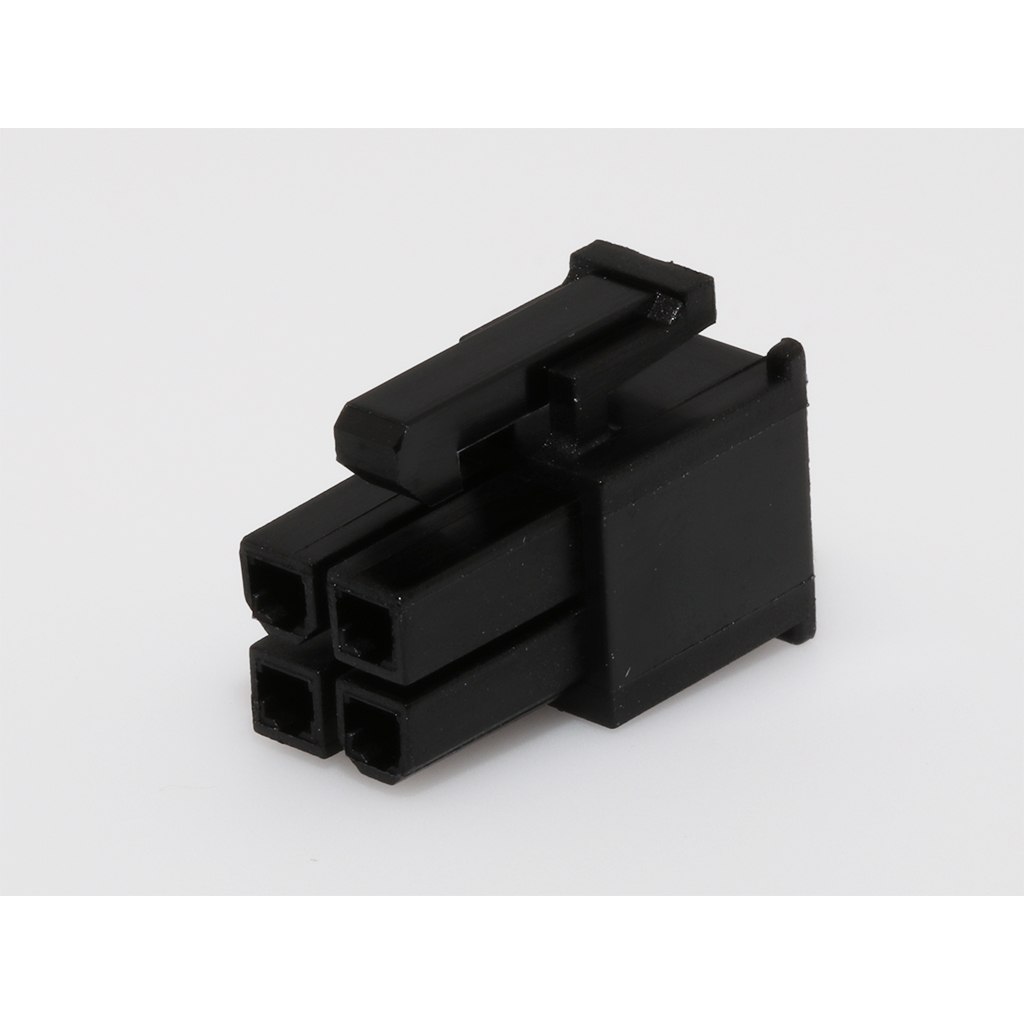 Molex-0039039042 Connector Discrete Wire Housing Conn Housing F 4 POS 4.2mm Crimp ST Cable Mount Black Mini-Fit Jr™ Bag