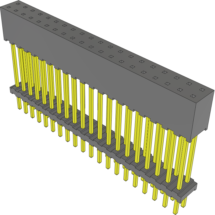 Samtec-ESQT-120-02-GF-D-700 Cabezales del conector y receptáculos PCB Conn Elevated Socket SKT 40 POS 2mm Solder ST Top Entry Thru-Hole Tube