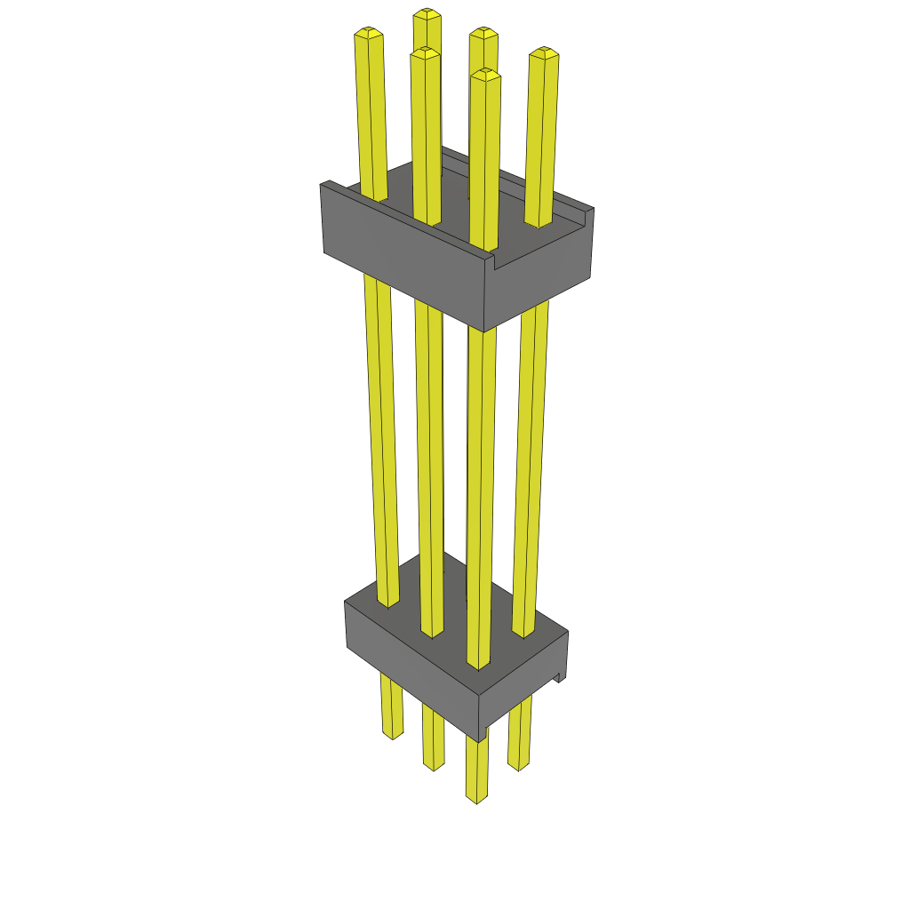 Samtec-ZW-03-13-T-D-819-205 Cabezales del conector y receptáculos PCB Conn Board Stacker HDR 6 POS 2.54mm Solder ST Top Entry Thru-Hole Bulk