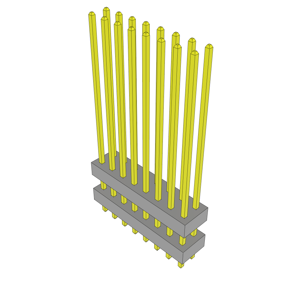 Samtec-TW-08-12-G-D-250-085 连接器插头及 PCB 插座 Conn Board Stacker HDR 16 POS 2mm Solder ST Top Entry Thru-Hole Bulk