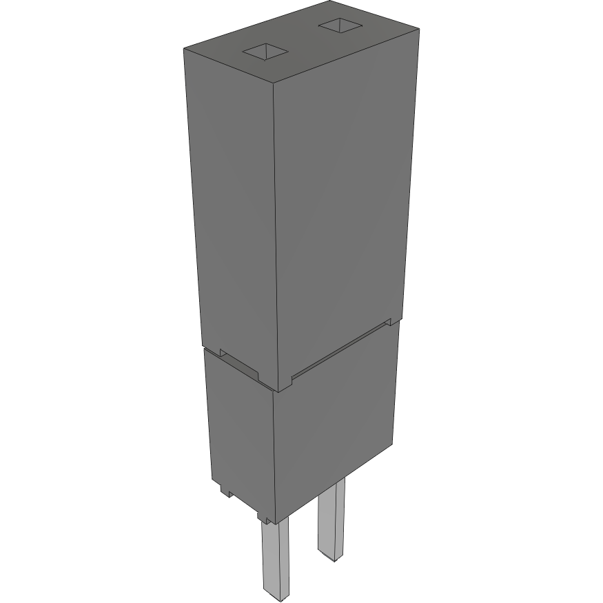 Samtec-ESW-101-23-T-D Cabezales del conector y receptáculos PCB Conn Elevated Socket SKT 2 POS Solder ST Top Entry Thru-Hole Bulk