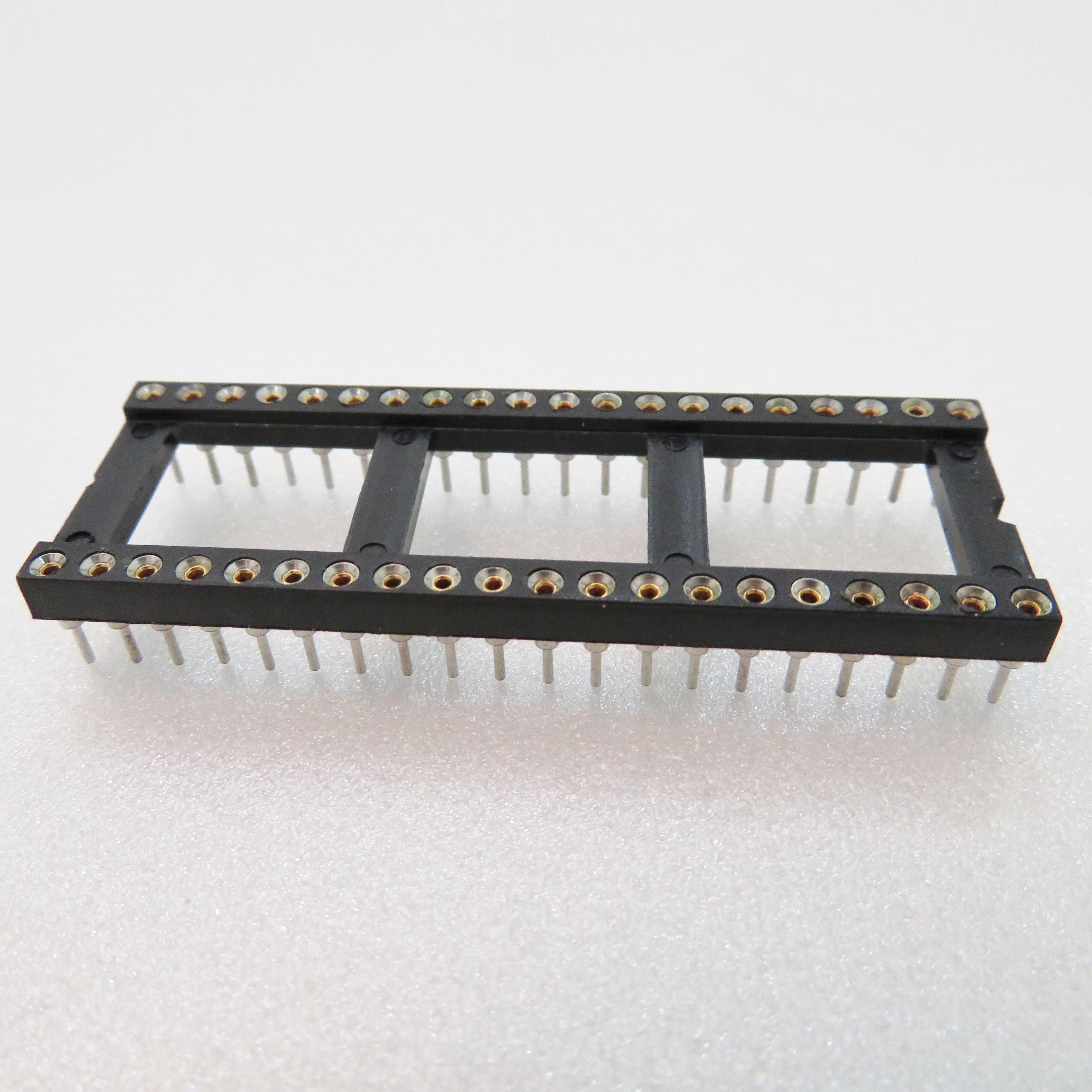 ADAM TECH-ICM-640-1-GT Connector Socket Conn DIP Socket SKT 40 POS 2.54mm Solder ST Thru-Hole Tube