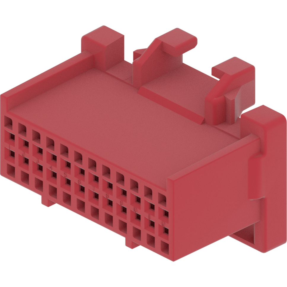 Delphi-12110244 Einzeladersteckverbinder, Gehäuse Conn Housing RCP 24 POS Crimp ST Cable Mount Red