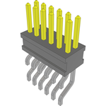 Conn Unshrouded Header HDR 12 POS 1.27mm Solder RA Side Entry SMD TIGER CLAW™ Layer