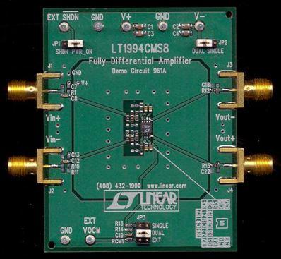 Analog Devices-DC961B 放大器集成电路开发电路板和套件 LT1994 Low Noise, Low Distortion, Fully Differential Amplifier/Driver