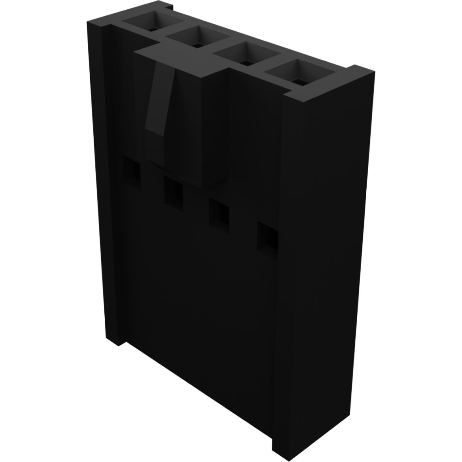 Molex-901560144 Connector Discrete Wire Housing Conn Housing RCP 4 POS 2.54mm Crimp ST Cable Mount Black C-Grid III™ Bag