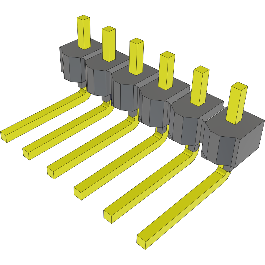 Samtec-MTSW-106-08-S-S-090-RA Connector Headers and PCB Receptacles Conn Unshrouded Header HDR 6 POS 2.54mm Solder RA Side Entry Thru-Hole Bulk