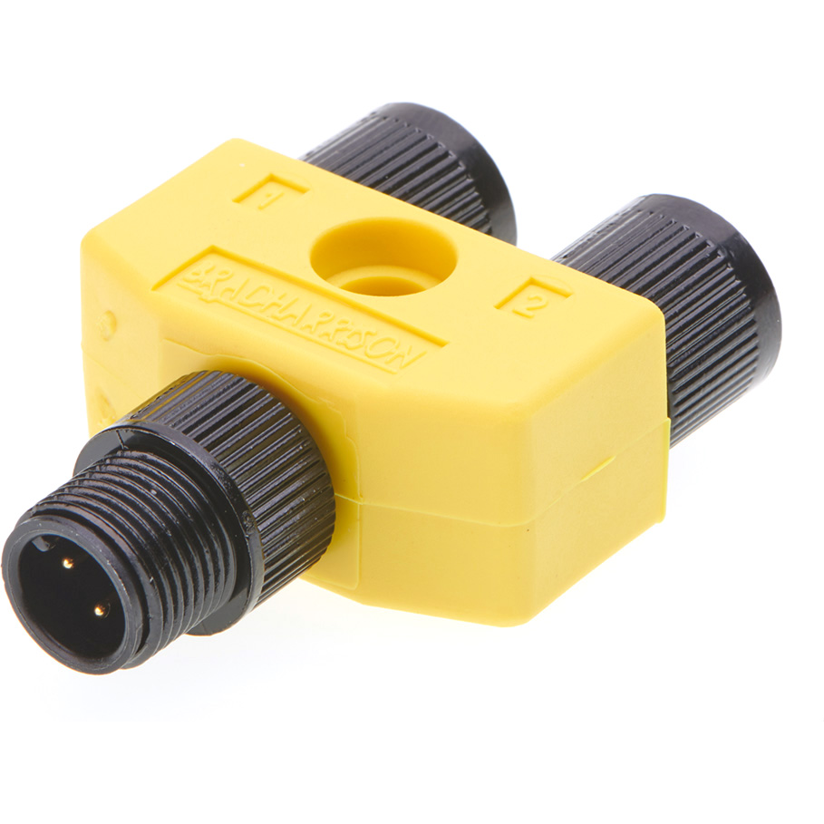 Molex-1200680170 Conector circular Conn M12 Circular Adapter PIN/(2)SKT 10 POS Y Style 3 Port Micro-Change®