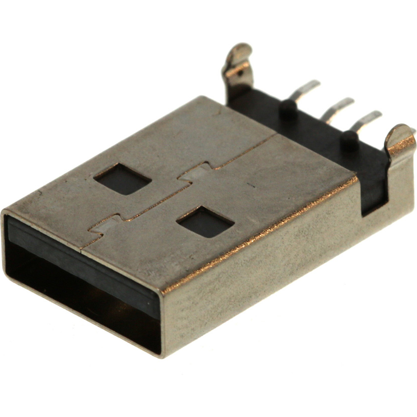 Molex-0480371000 Connector USB Conn USB 2.0 Type A PL 4 POS 2mm/2.5mm Solder RA SMD 4 Terminal 1 Port USB Tray