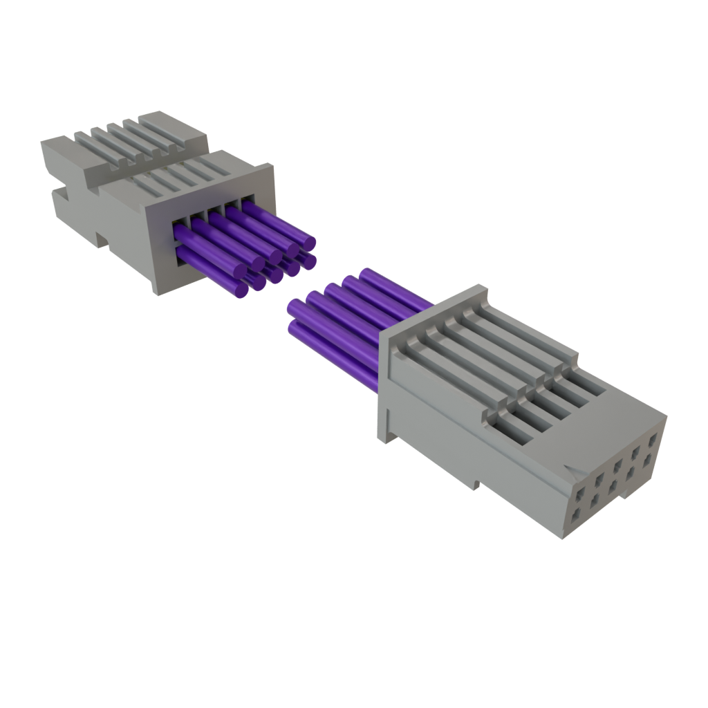 Samtec-TFSD-05-28-G-10.00-T-NDS Andere Kabelbaugruppen Cable Assembly Discrete Wire 0.254m 28AWG Terminal Strip to Socket Strip 10 to 10 POS F-M Crimp-Crimp TIGER EYE™ Layer