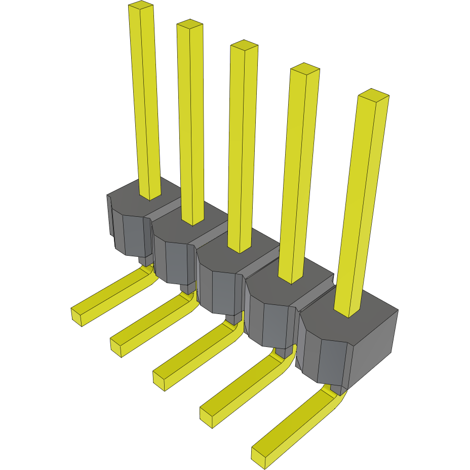 Samtec-MTSW-105-22-L-S-320-RA Steckverbinderleisten und Leiterplattenbuchsen Conn Unshrouded Header HDR 5 POS 2.54mm Solder RA Side Entry Thru-Hole Bulk