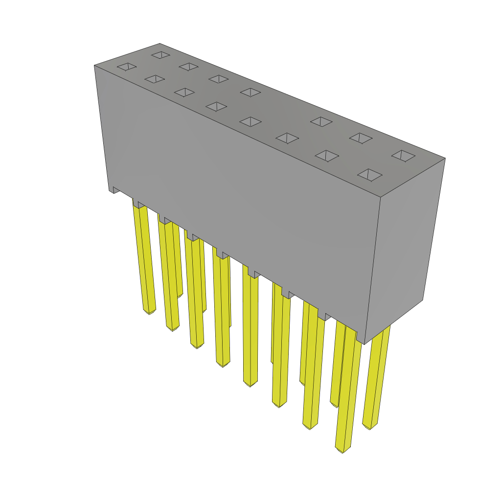 Samtec-SSQ-108-03-T-D-008 Steckverbinderleisten und Leiterplattenbuchsen Conn Socket Strip SKT 16 POS 2.54mm Solder ST Top Entry Thru-Hole Bulk