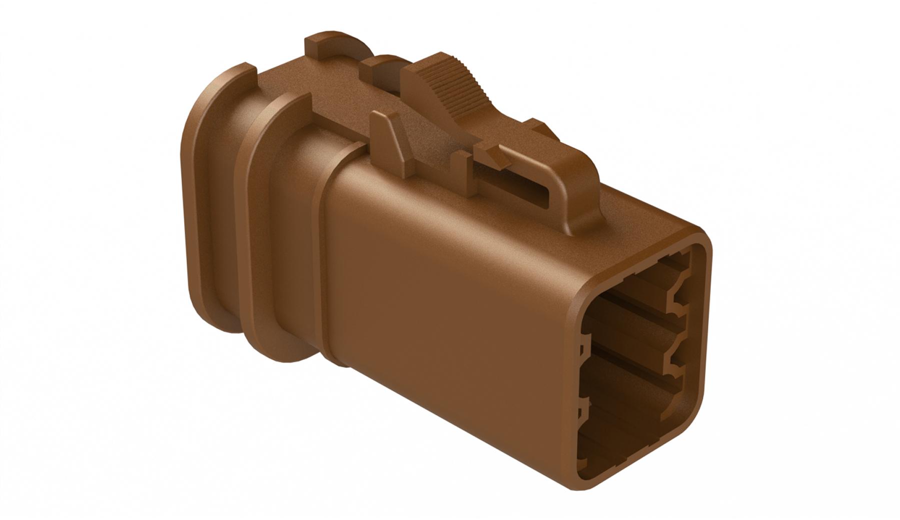 Amphenol-ATP06-6S-OMRDBRN Connector Discrete Wire Housing Conn Housing PL 6 POS Crimp ST Cable Mount Brown Box