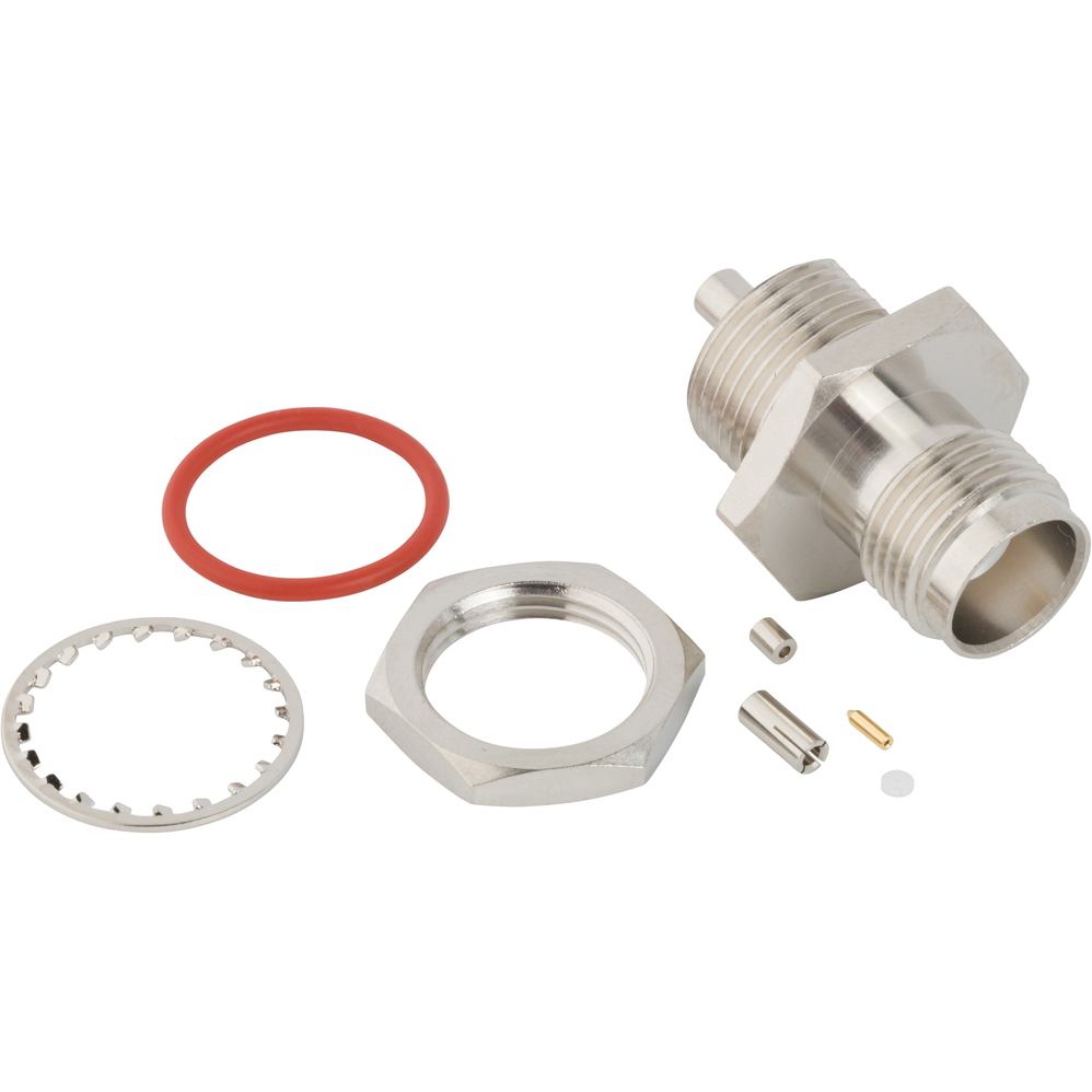 Amphenol-031-6961 Conector RF RF Connector TNC Straight Crimp Jack 1.13 mm Micro-cable Bulkhead Front Mount 50 Ohm