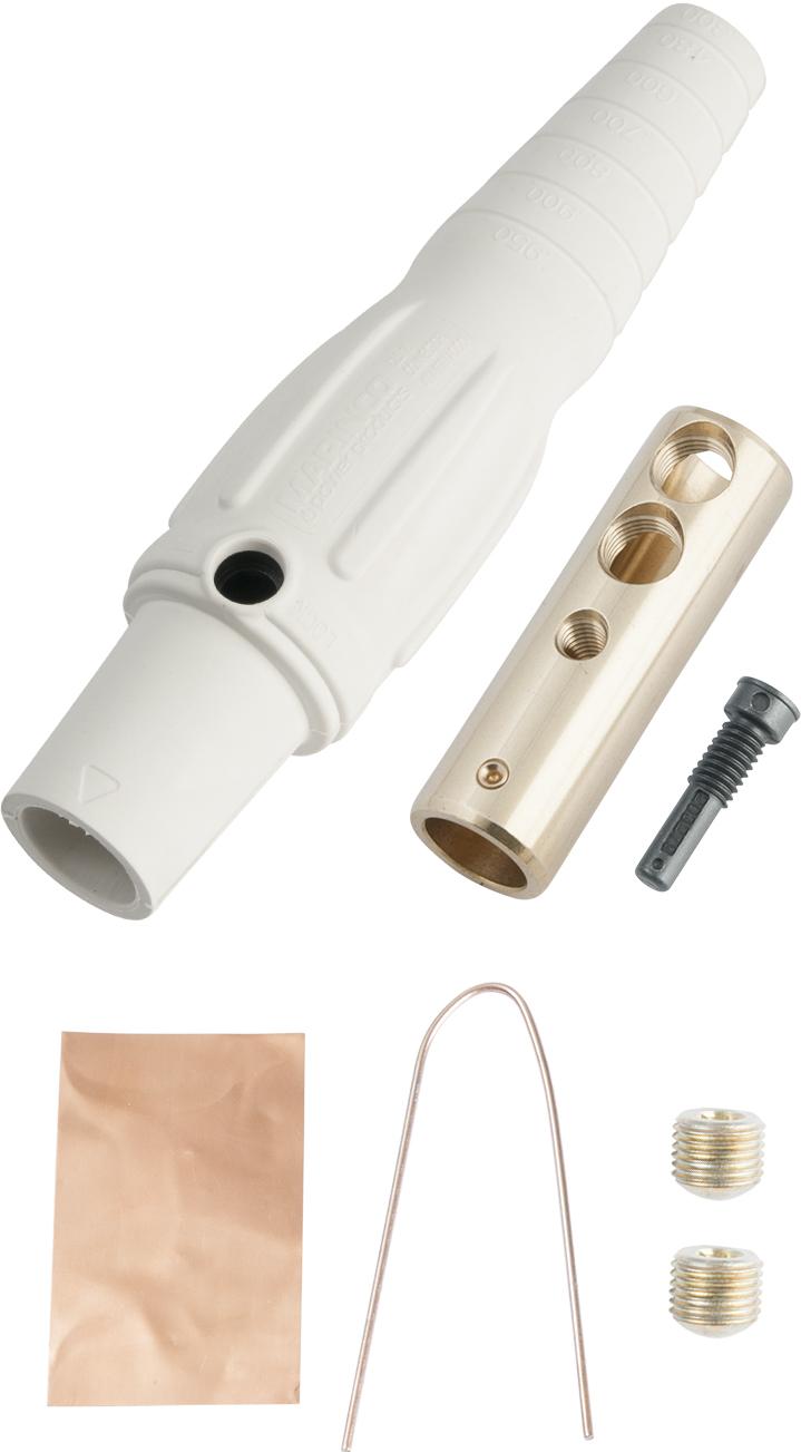Marinco-CLS20FB-B Steckverbinder CLS Series Inline Single Pin Connector (400A / 600V) #2 - 2/0 AWG Female - White (B)