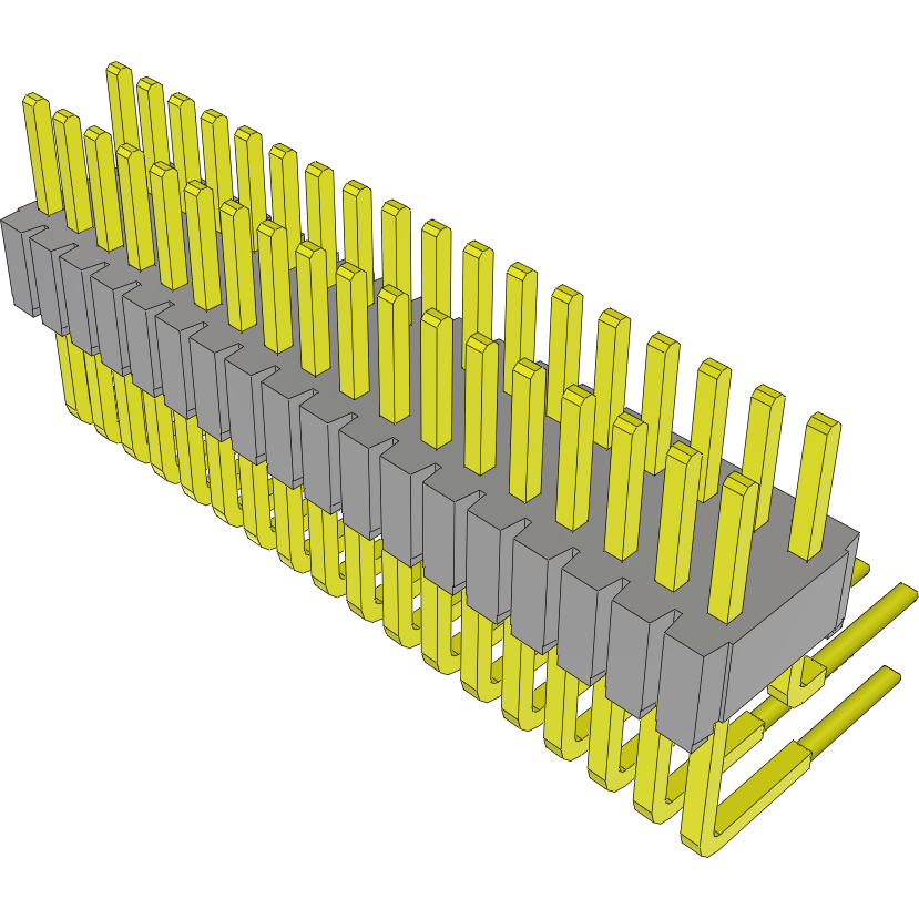 Samtec-HTMS-118-03-S-D-RA Cabezales del conector y receptáculos PCB Conn Unshrouded Header HDR 36 POS 1.27mm Solder RA Side Entry Thru-Hole Tube