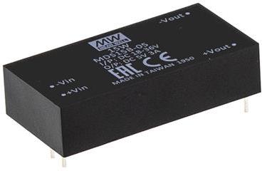 Mean Well Enterprises-MDS15A-05 DC/DC-Wandler und Spannungsreglermodul Module DC-DC 12VIN 1-OUT 5V 3A 15W 4-Pin Tube
