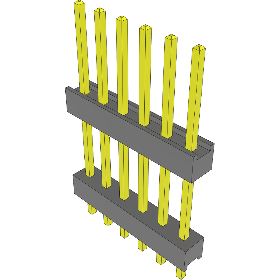 Samtec-DW-06-11-T-S-500 连接器插头及 PCB 插座 Conn Board Stacker HDR 6 POS 2.54mm Solder ST Top Entry Thru-Hole Bulk