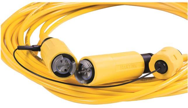 HARTING-33042110500004 Glasfaserkabel-Baugruppen Cable Assembly Fiber Optic 50m Expanded Beam to Expanded Beam 4 to 4 POS PL-PL