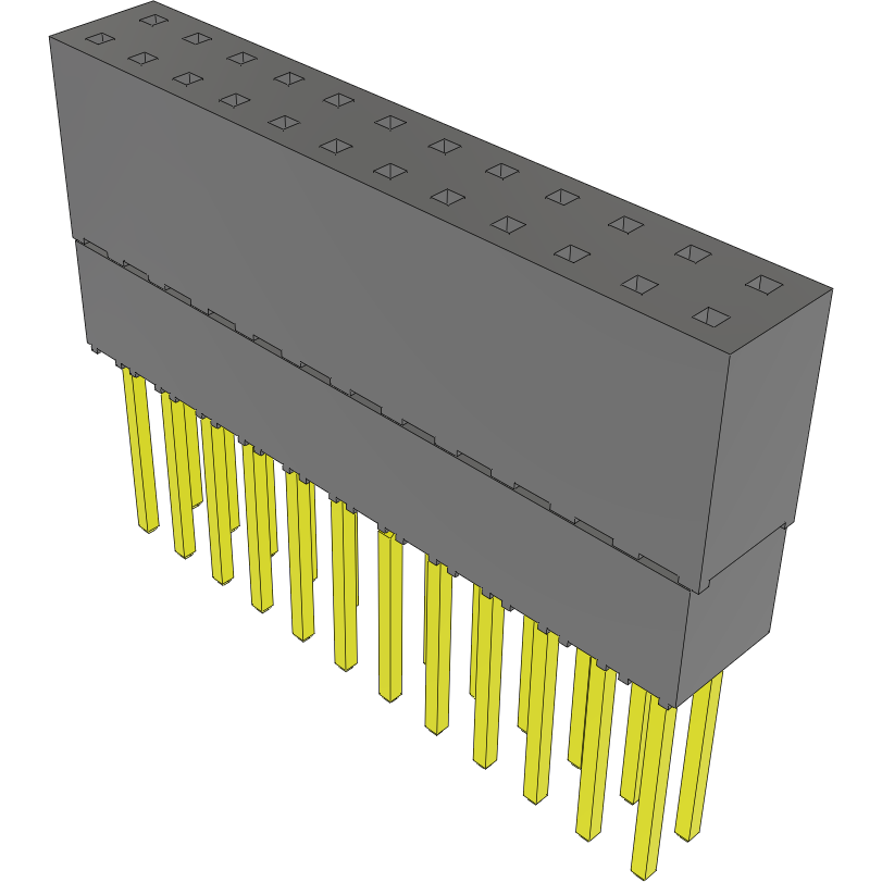 Samtec-ESQ-112-49-G-D-LL Steckverbinderleisten und Leiterplattenbuchsen Conn Elevated Socket SKT 24 POS 2.54mm Solder ST Top Entry Thru-Hole Tube