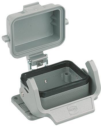 HARTING-09300060302 Schrumpfbalgenadapter Housing With Cover 180° 6B Shell Size Powder Aluminum Die Cast/Thermoplastic Han®