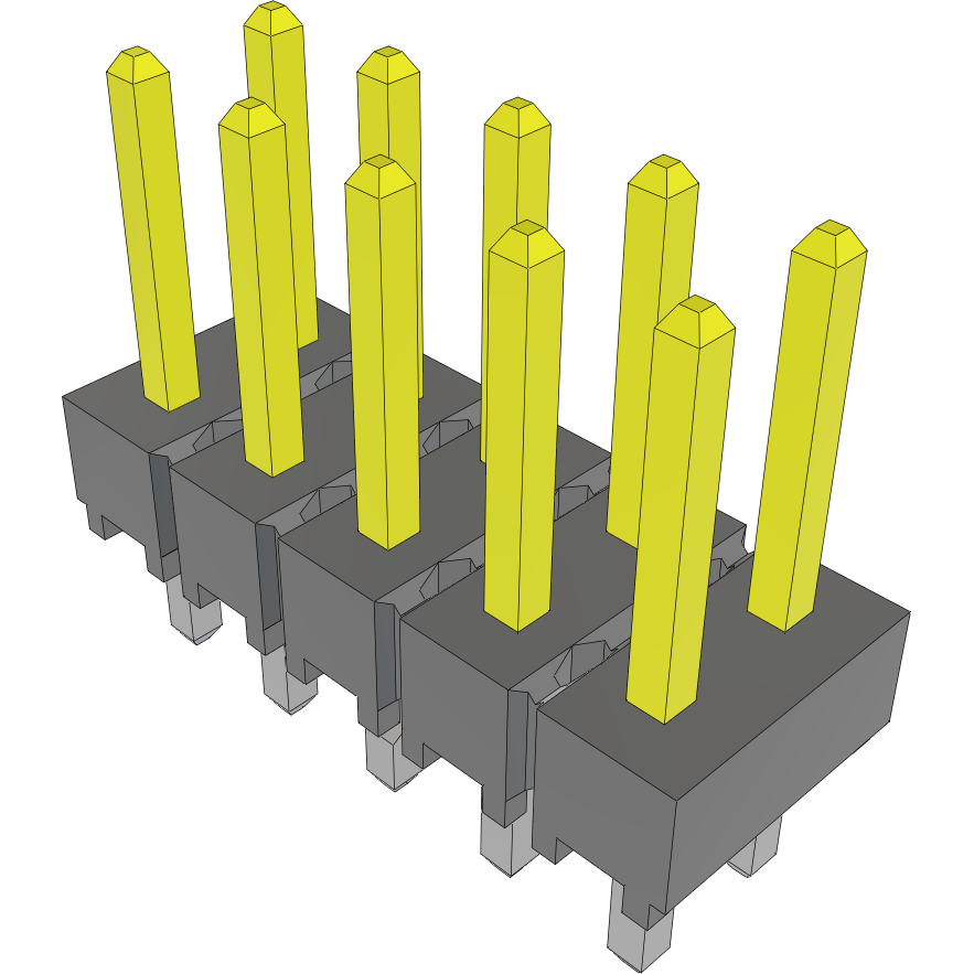 Samtec-HTSW-105-07-L-D-LL Steckverbinderleisten und Leiterplattenbuchsen Conn Unshrouded Header HDR 10 POS 2.54mm Solder ST Top Entry Thru-Hole Bulk