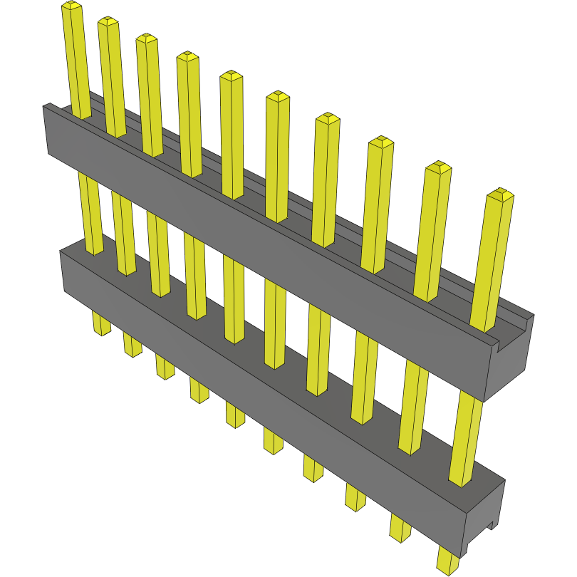 Samtec-DW-10-09-F-S-420 Piastre connettori e prese PCB Conn Board Stacker HDR 10 POS 2.54mm Solder ST Top Entry Thru-Hole Bulk