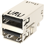 Amphenol Communications Solutions-GSB311538FRHR Connector USB Conn USB 3.0 Type A RCP 18 POS 2.5mm/2mm Solder RA Thru-Hole 18 Terminal 2 Port T/R