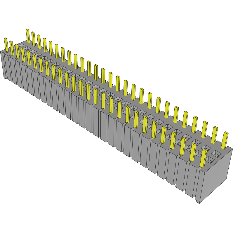 Samtec-BSW-127-24-L-D 连接器插头及 PCB 插座 Conn Bottom Mount Socket Strip SKT 54 POS 2.54mm Solder ST Bottom Entry Thru-Hole Bulk