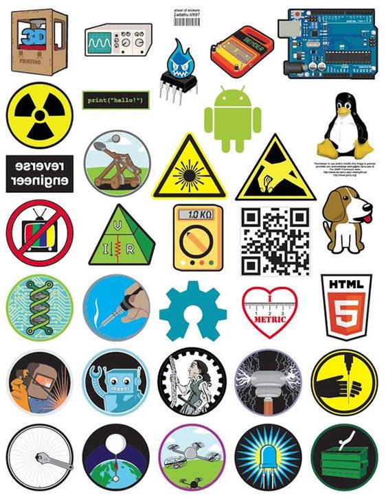 Adafruit Industries-697 Labels Labels Sticker Vinyl Gloss 50x50mm